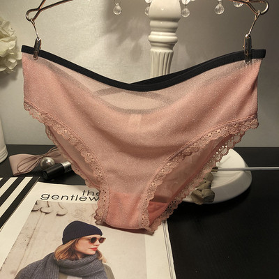 Γυναικεία μπικίνι με γυαλιστερό εφέ και δαντέλα