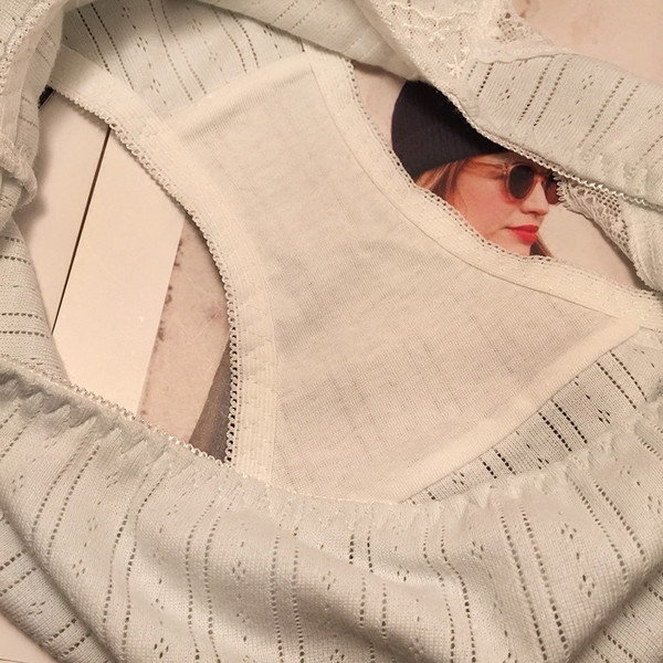 Női pamut bikini csipkével