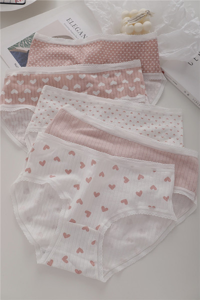 Női pamut bikini színes nyomattal - négy darabból álló szett