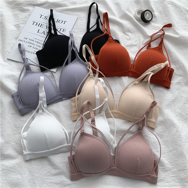 Γυναικείο βαμβακερό σουτιέν με ρυθμιζόμενους τιράντες