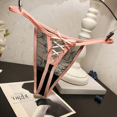 Női csipke tanga fehérnemű szalaggal