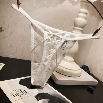 Női csipke tanga fehérnemű szalaggal