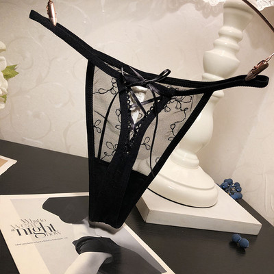 Női csipke tanga fehérnemű szalaggal