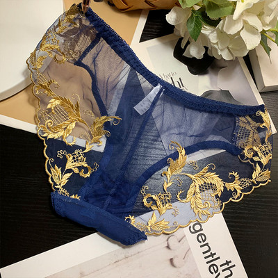 Női átlátszó bikini színes hímzéssel