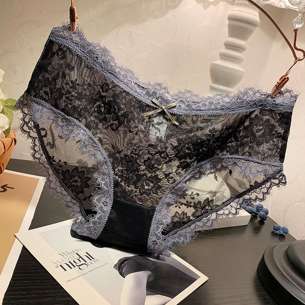 Δαντελωτό μπικίνι με πλέγμα και κορδέλα