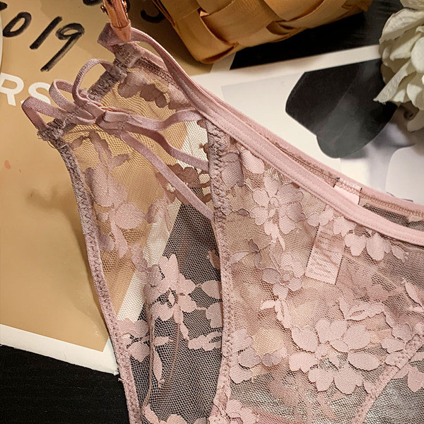 Női átlátszó csipke bikini vékony gumival