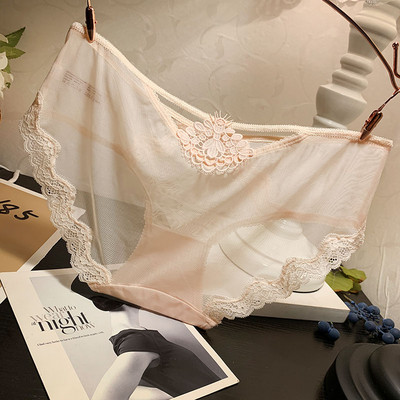 Διαφανές γυναικεία μπικίνι με δαντέλα και λεπτό ελαστικό