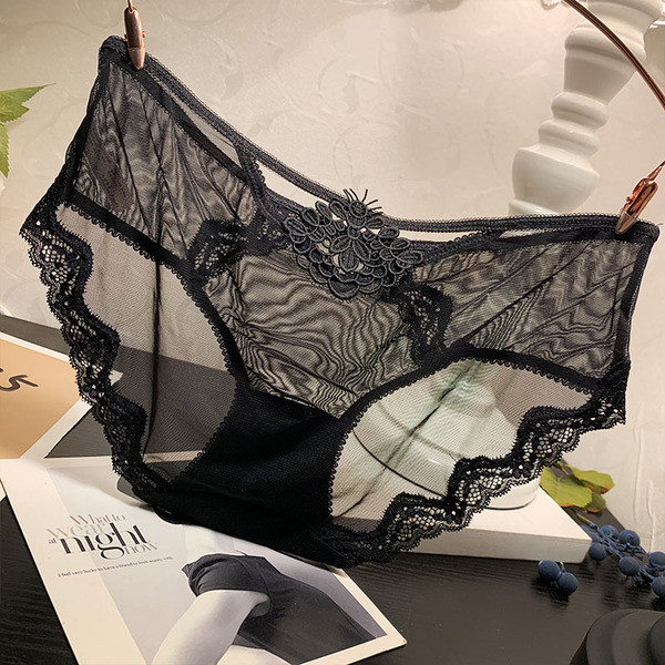 Διαφανές γυναικεία μπικίνι με δαντέλα και λεπτό ελαστικό