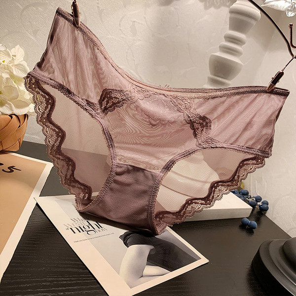 Διαφανές γυναικεία μπικίνι με δαντέλα και λεπτό ελαστικό