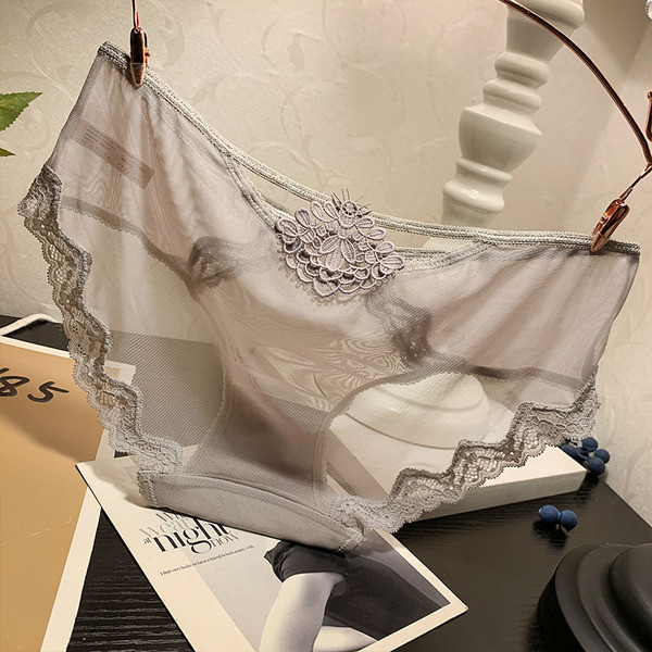 Διαφανές γυναικεία μπικίνι με δαντέλα και λεπτό ελαστικό