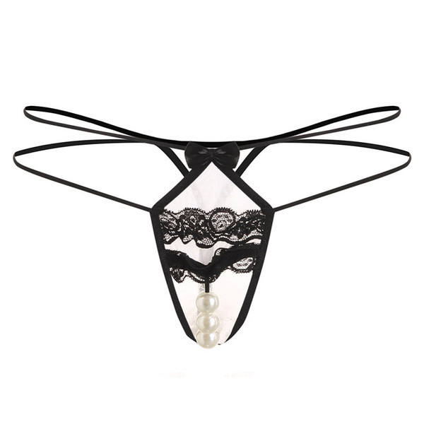 Γυναικεία στρινγκ με πέρλες  και δαντέλα