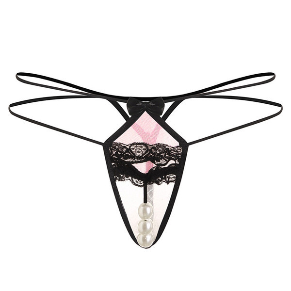 Γυναικεία στρινγκ με πέρλες  και δαντέλα