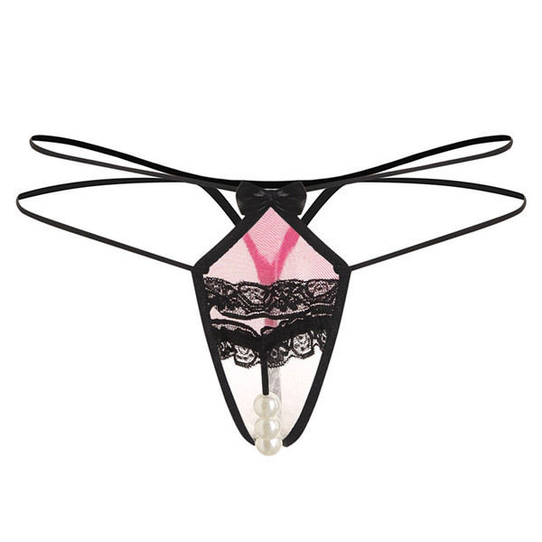 Γυναικεία στρινγκ με πέρλες  και δαντέλα