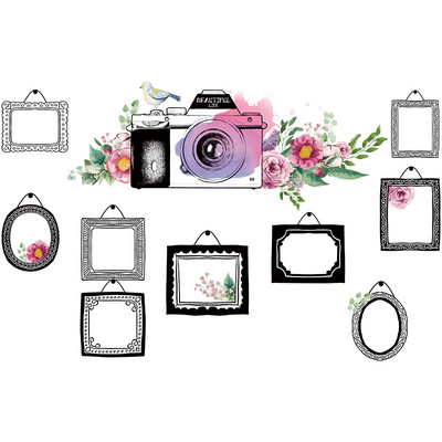 Öntapadós falmatrica képekkel és virágokkal