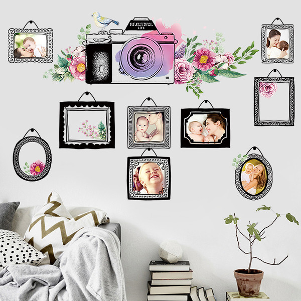 Öntapadós falmatrica képekkel és virágokkal