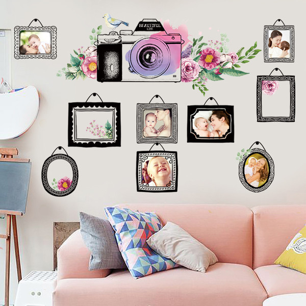 Öntapadós falmatrica képekkel és virágokkal