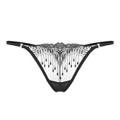 Átlátszó női tanga hímzéssel