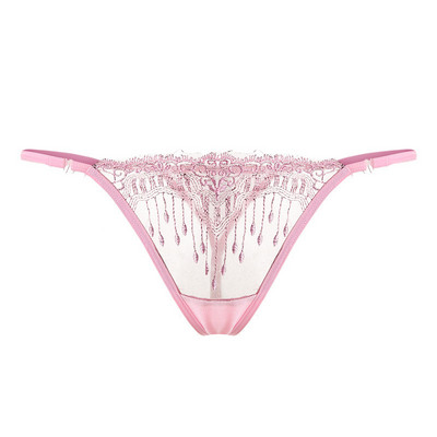 Átlátszó női tanga hímzéssel