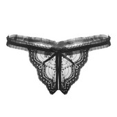 Átlátszó női tanga szalaggal