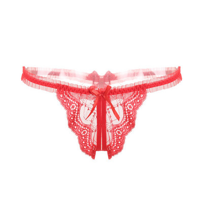 Átlátszó női tanga szalaggal