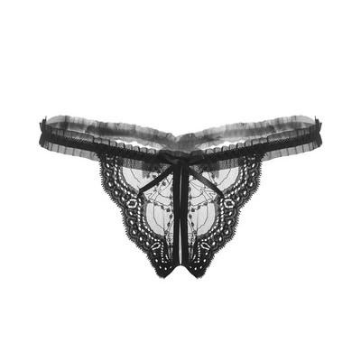 Átlátszó női tanga szalaggal