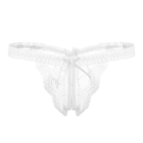 Átlátszó női tanga szalaggal