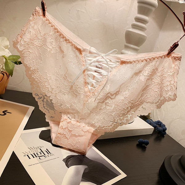 Ženski čipkasti bikini s vezicama