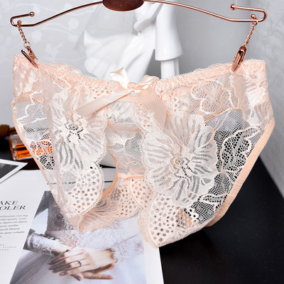 Γυναικεία δαντελένια  μπικίνι με άνιγμα και κορδέλα