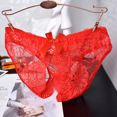 Γυναικεία δαντελένια  μπικίνι με άνιγμα και κορδέλα