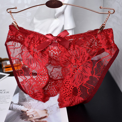 Γυναικεία δαντελένια  μπικίνι με άνιγμα και κορδέλα