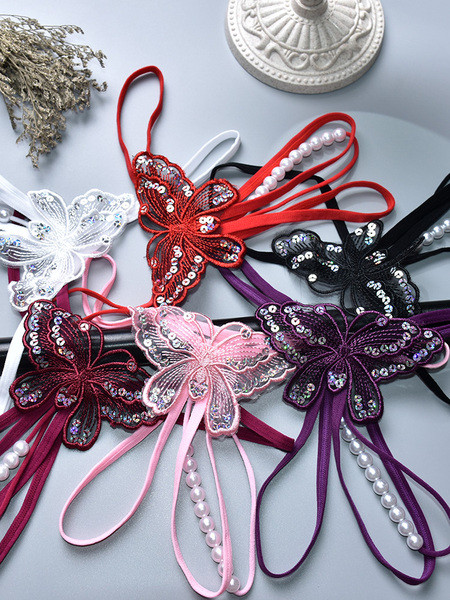 Női tangák új modellje pillangóval és gyöngyökkel