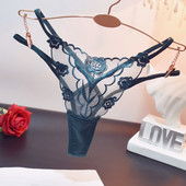 Διαφανή γυναικεία στρινγκ με κοψίματα και κεντήματα