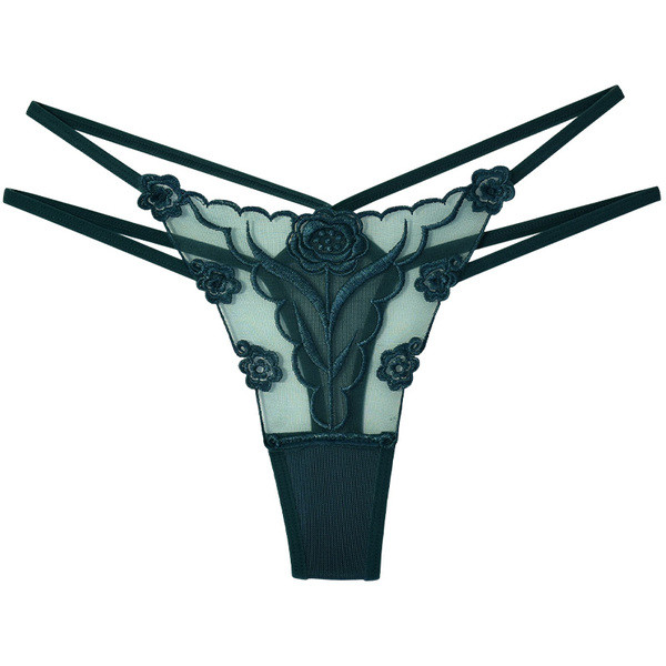 Διαφανή γυναικεία στρινγκ με κοψίματα και κεντήματα