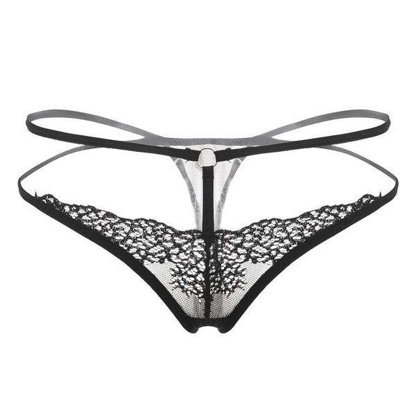 Átlátszó női tanga csipkével