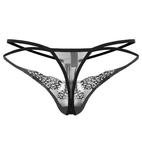 Átlátszó női tanga csipkével