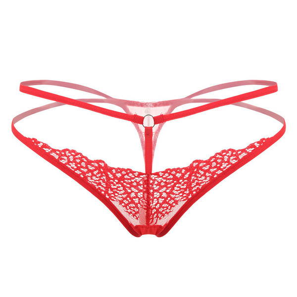 Átlátszó női tanga csipkével