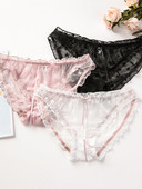 Női csipke bikini alacsony derékkal és szalaggal