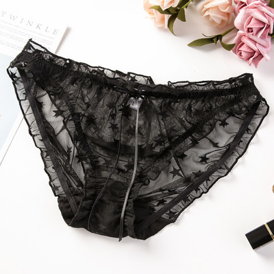 Női csipke bikini alacsony derékkal és szalaggal