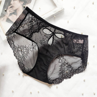 Διαφανές γυναικείο μπικίνι με κοψίματα και δαντέλα