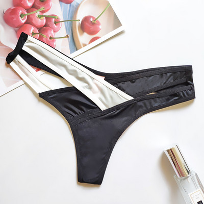 Γυναικεία στρινγκ δύο χρωμάτων με στάνταρ μέση