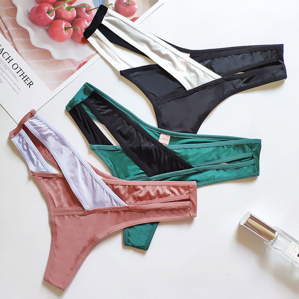 Γυναικεία στρινγκ δύο χρωμάτων με στάνταρ μέση