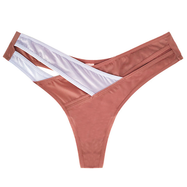 Γυναικεία στρινγκ δύο χρωμάτων με στάνταρ μέση