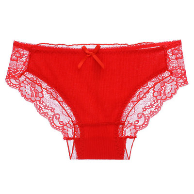 Női pamut bikini szalaggal és csipkével