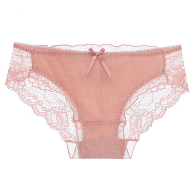 Női pamut bikini szalaggal és csipkével