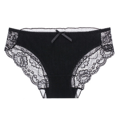 Női pamut bikini szalaggal és csipkével