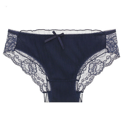 Női pamut bikini szalaggal és csipkével