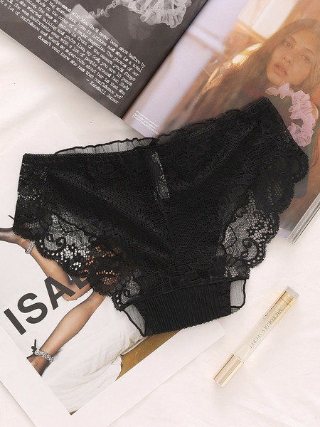 Női pamut bikini szalaggal és csipkével