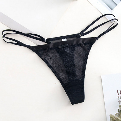 Μοντέρνα γυναικεία στρινγκ με δαντέλα και κορδέλα