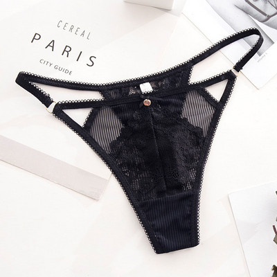 Μοντέρνα γυναικεία στρινγκ με δαντέλα και κορδέλα