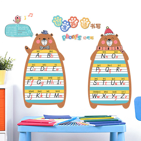 Fali dekoráció gyerekszobába öntapadós ábécével